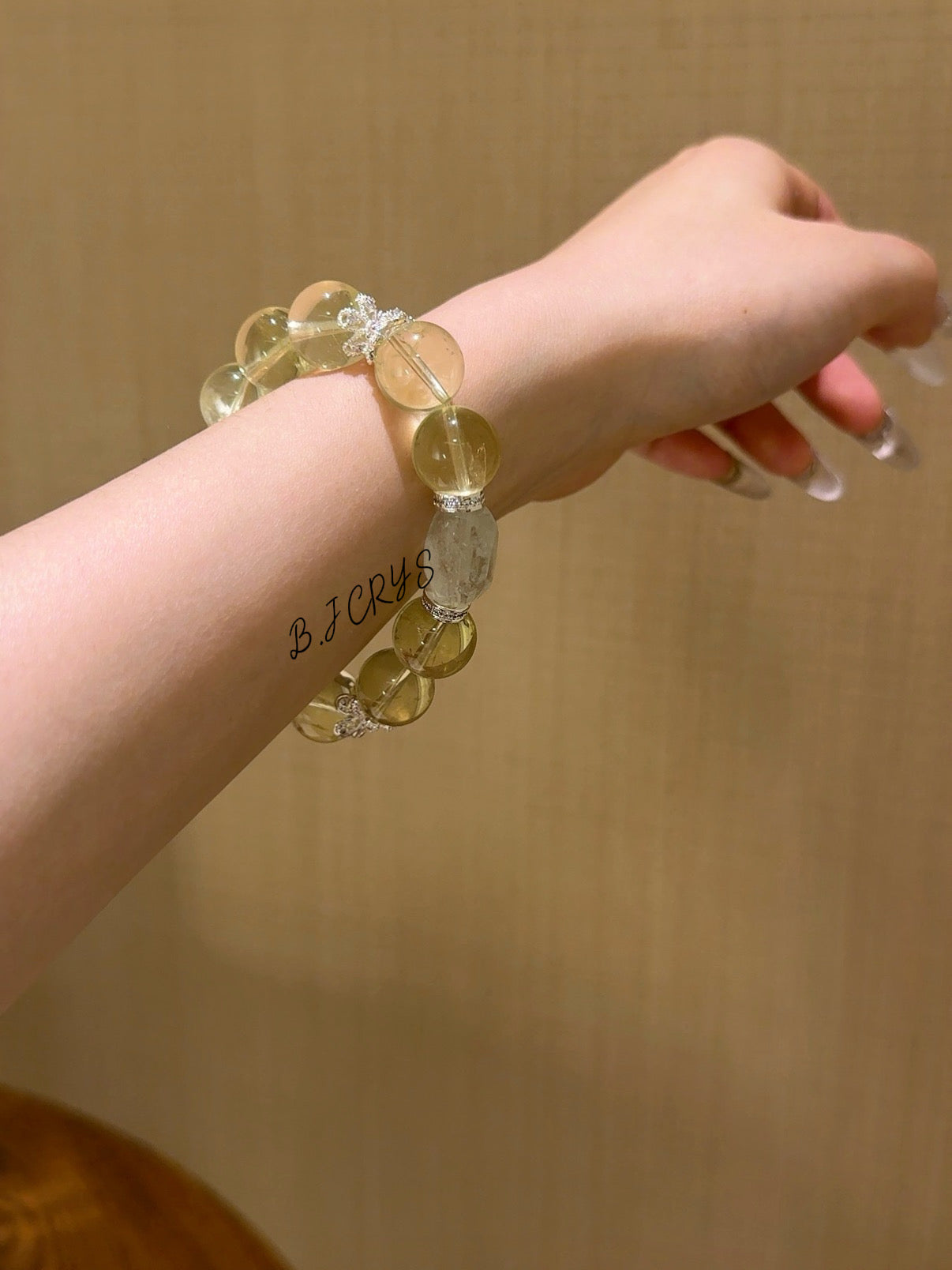 Freeform Citrine & Green Fluorite Bracelet