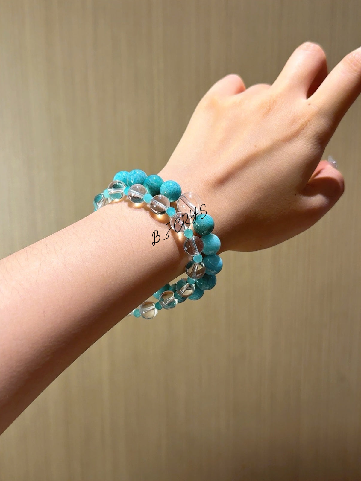 Amazonite & Clear Quartz Bracelet