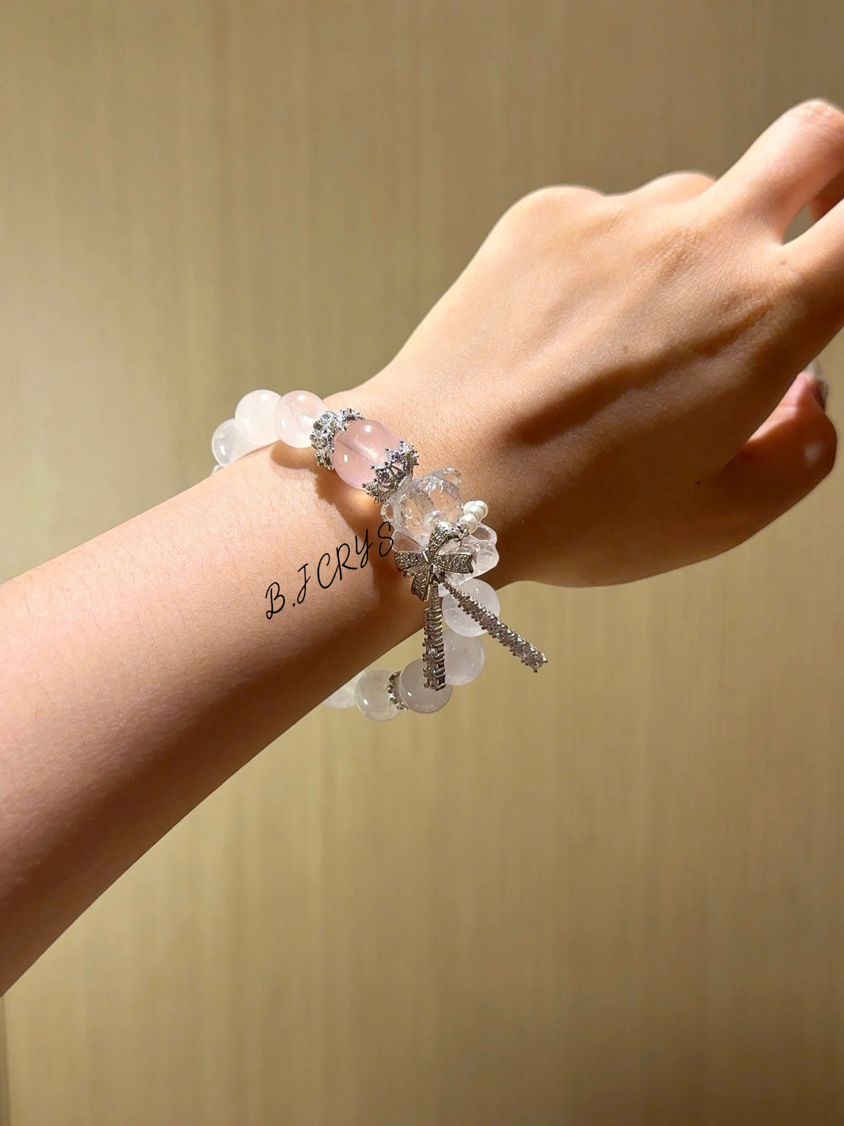 White Phantom & Rose Quartz Bracelet
