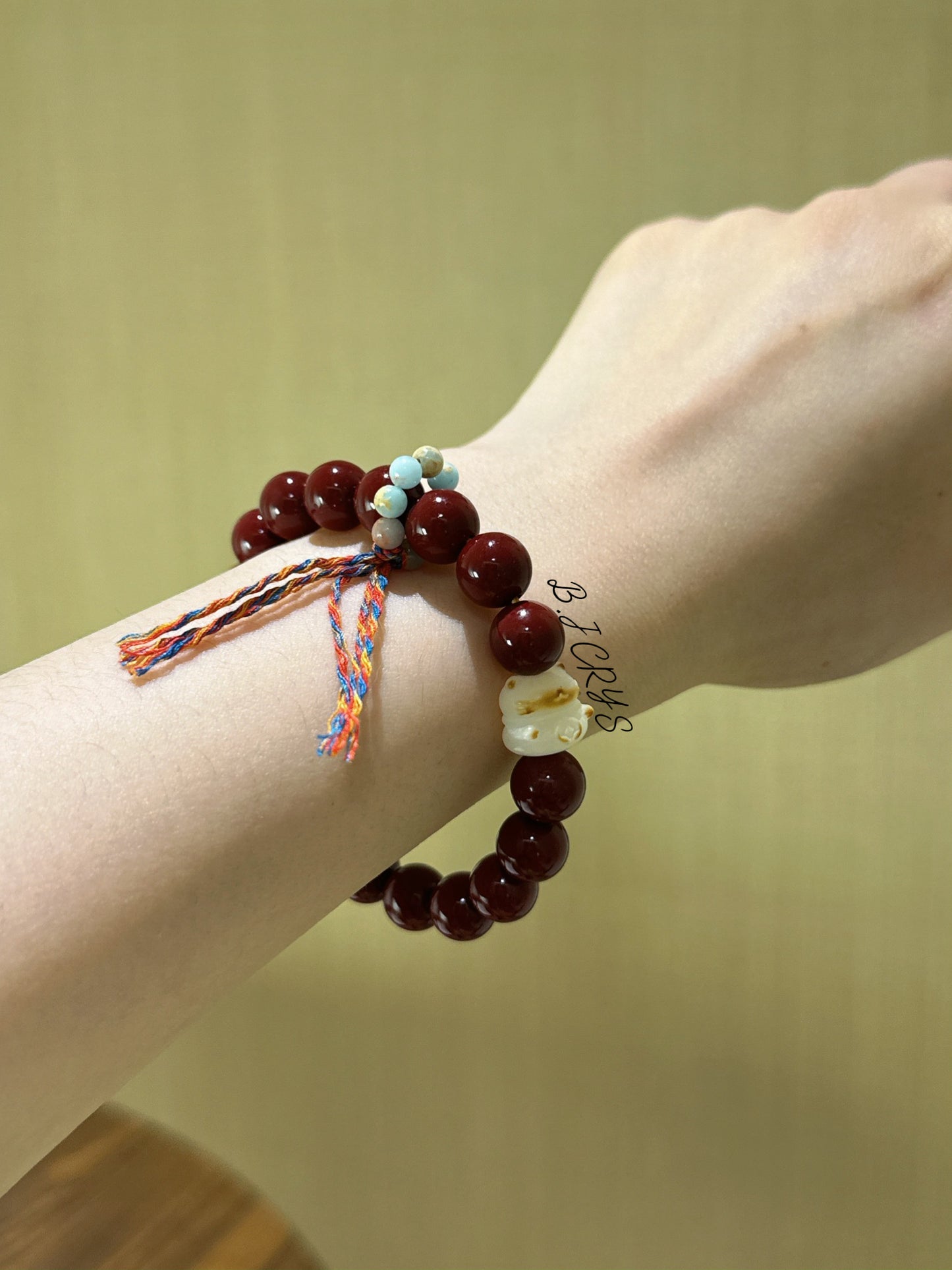 Cinnabar Lucky Cat Bracelet