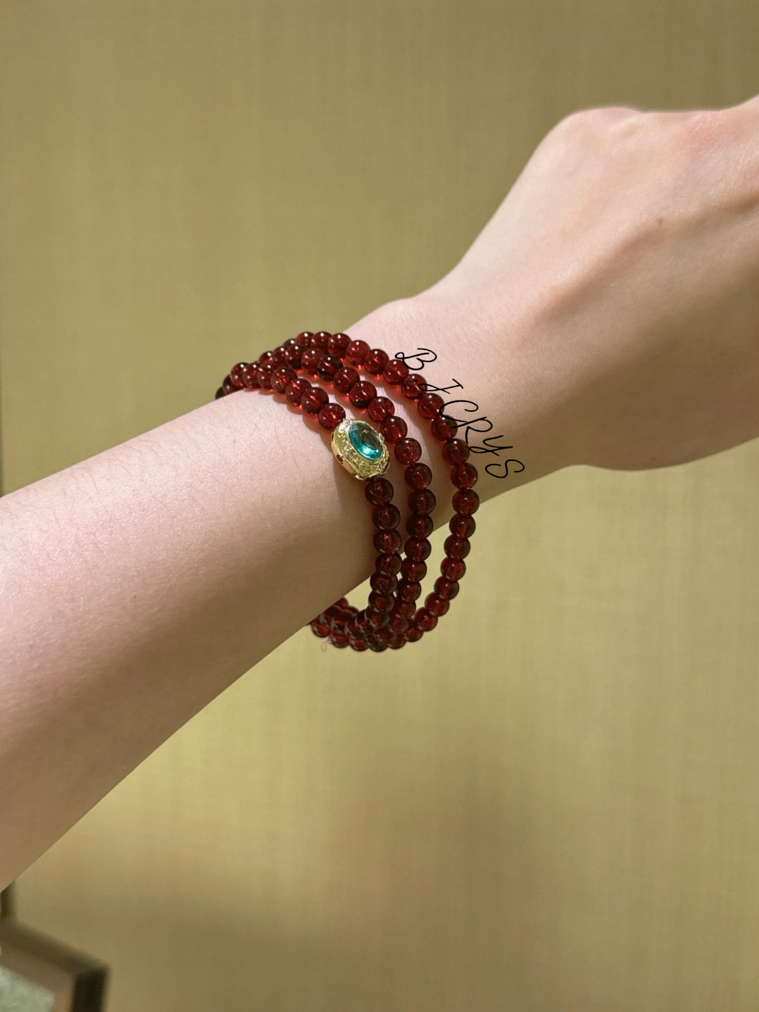 Garnet “Blue Magic Box” Multi-Layer Bracelet