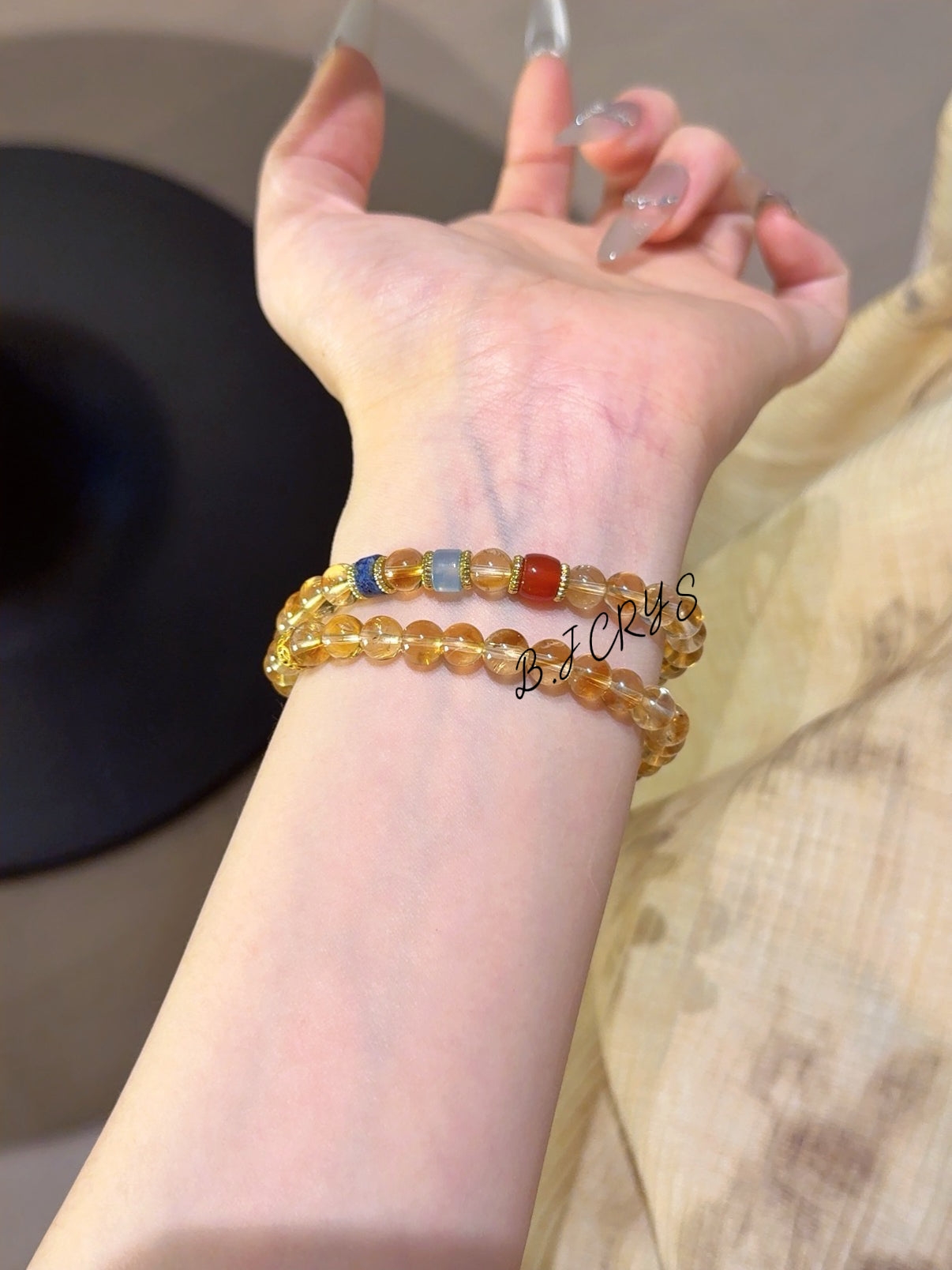 Yellow Phantom Quartz Multi-Layer Bracelet