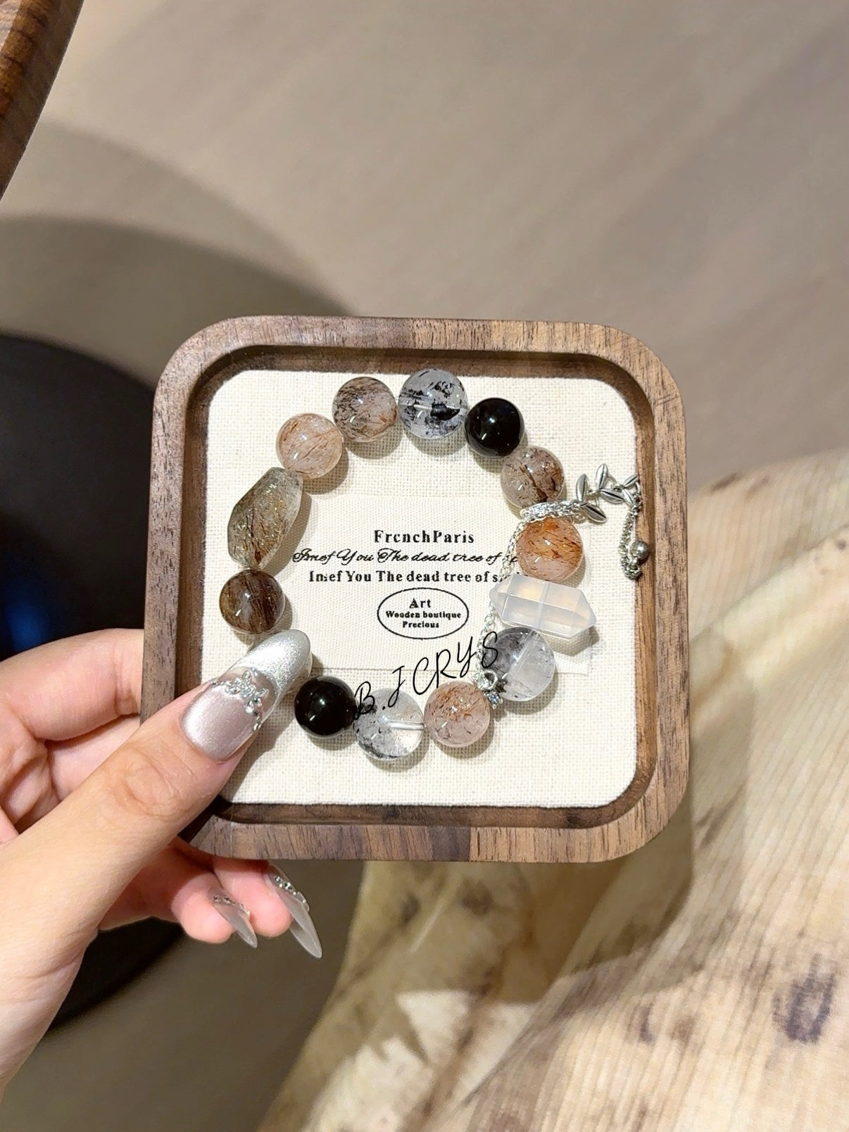 Black Gold Super Seven & Herkimer Diamond Bracelet