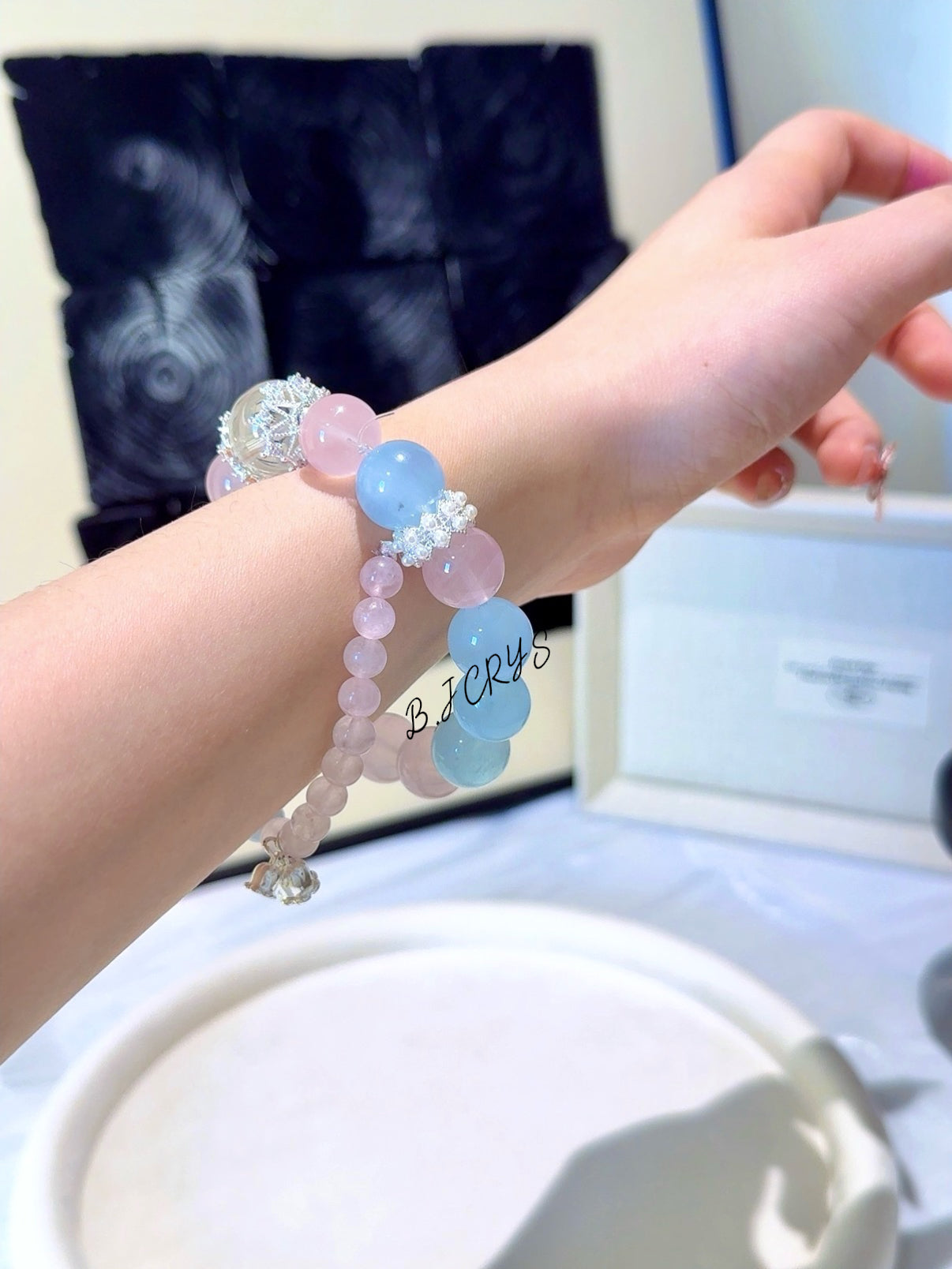 Aquamarine & Rose Quartz Bracelet
