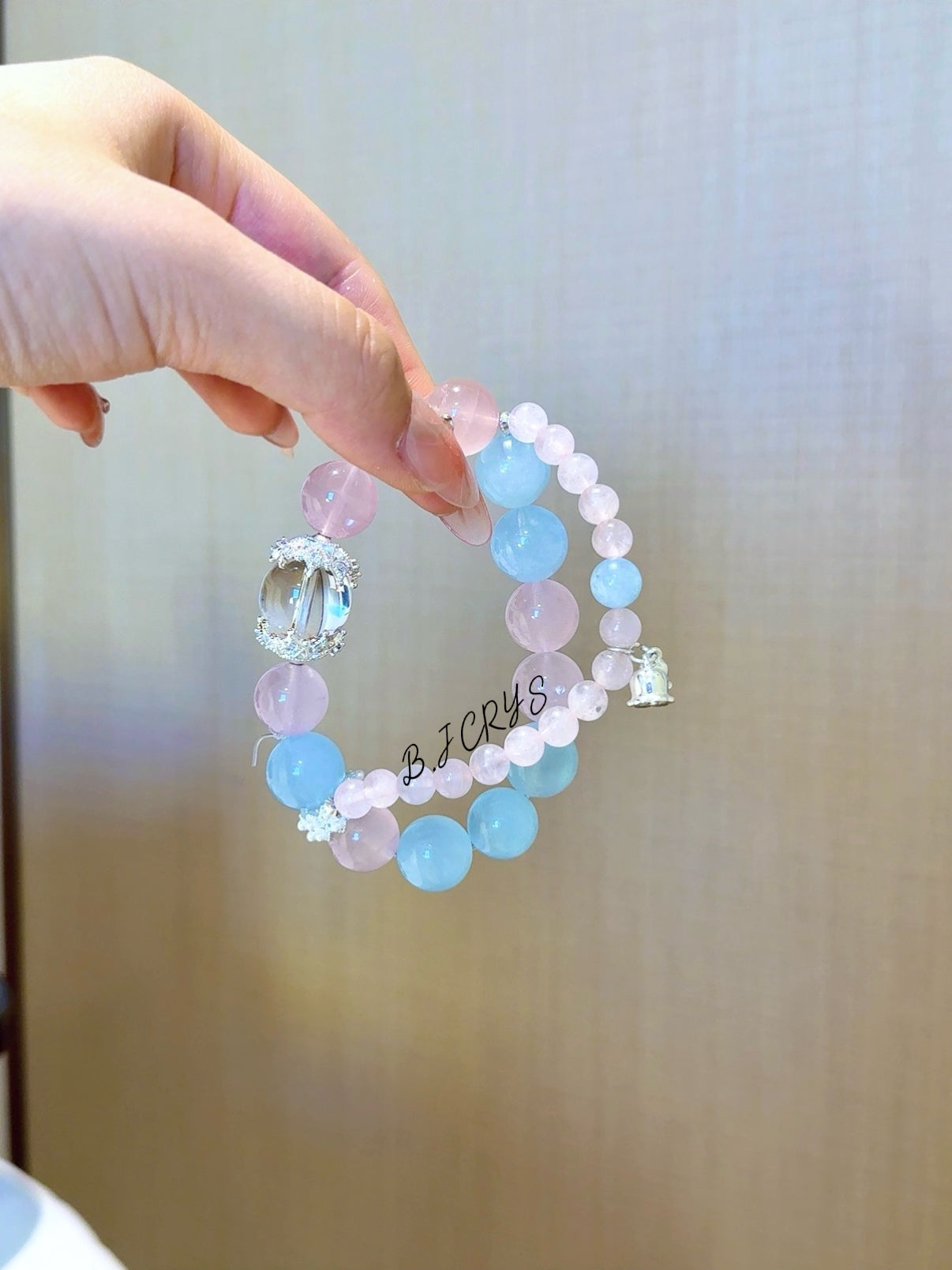 Aquamarine & Rose Quartz Bracelet