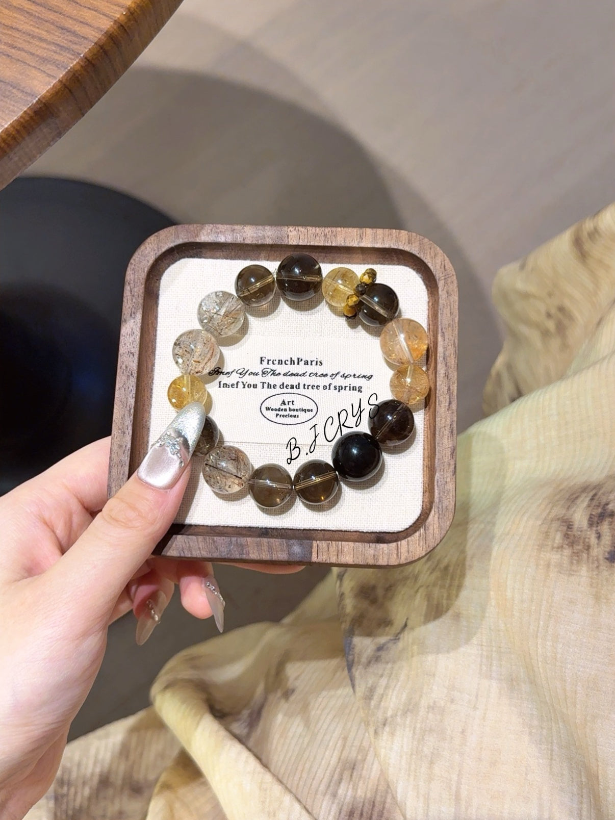 Smoky Quartz & Yellow Phantom Quartz Bracelet