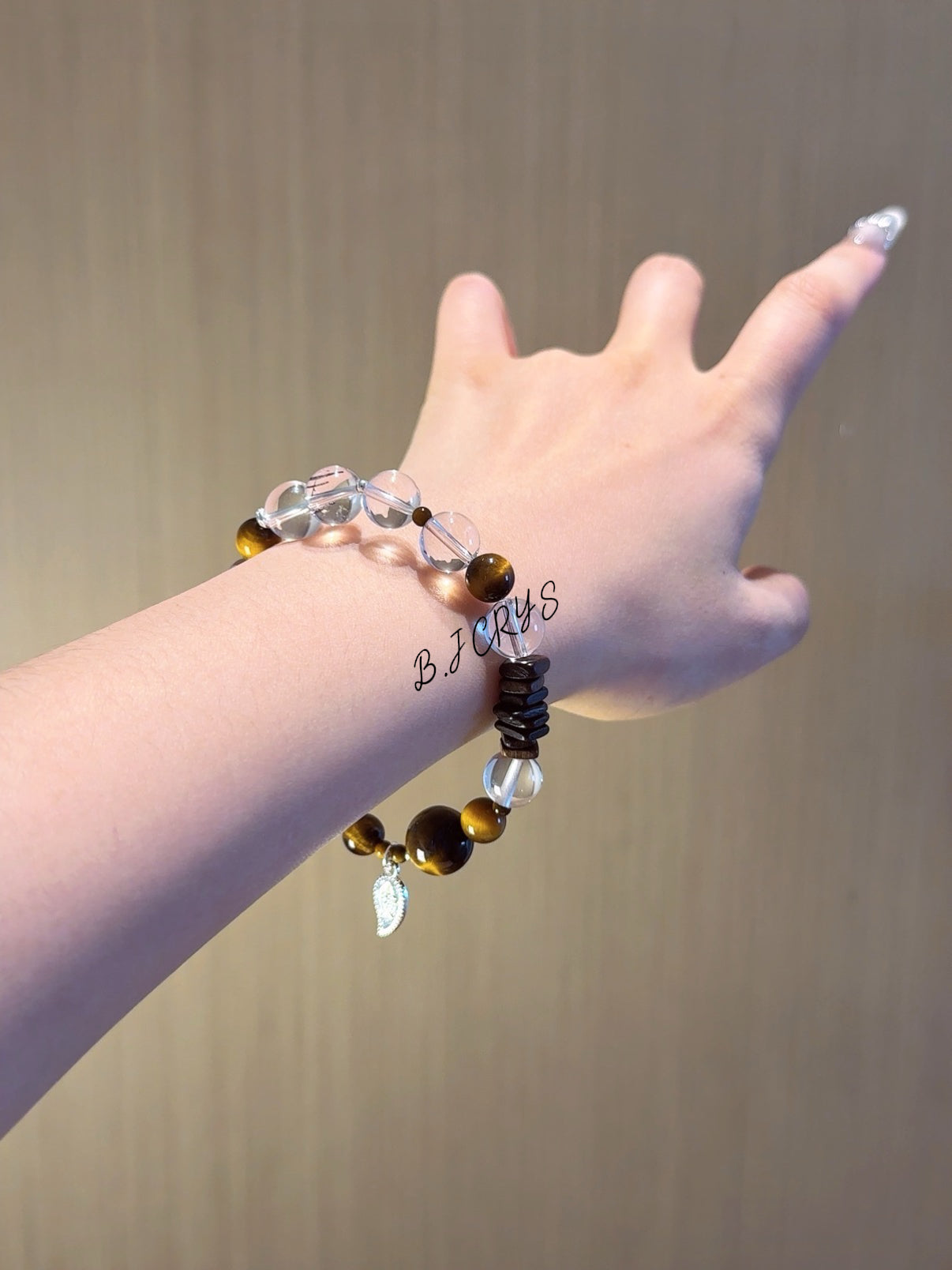 Yellow Tiger Eye & Clear Quartz Bracelet
