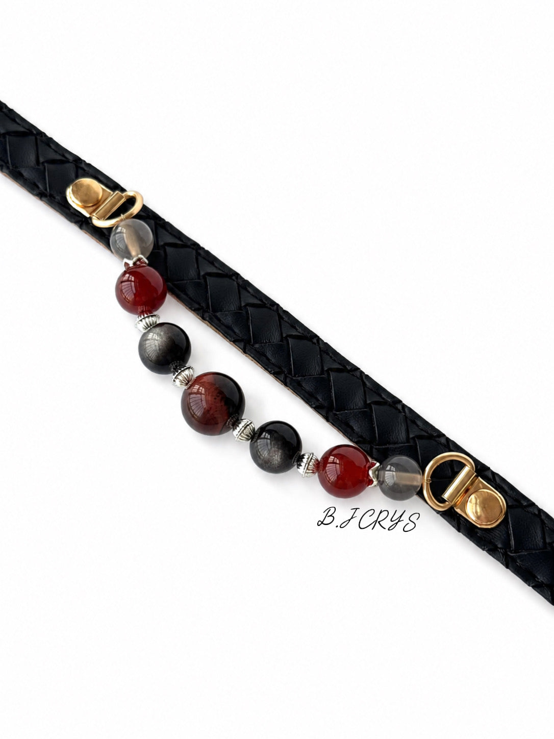 Tiger Eye & Agate Protective Crystal Pet Collar