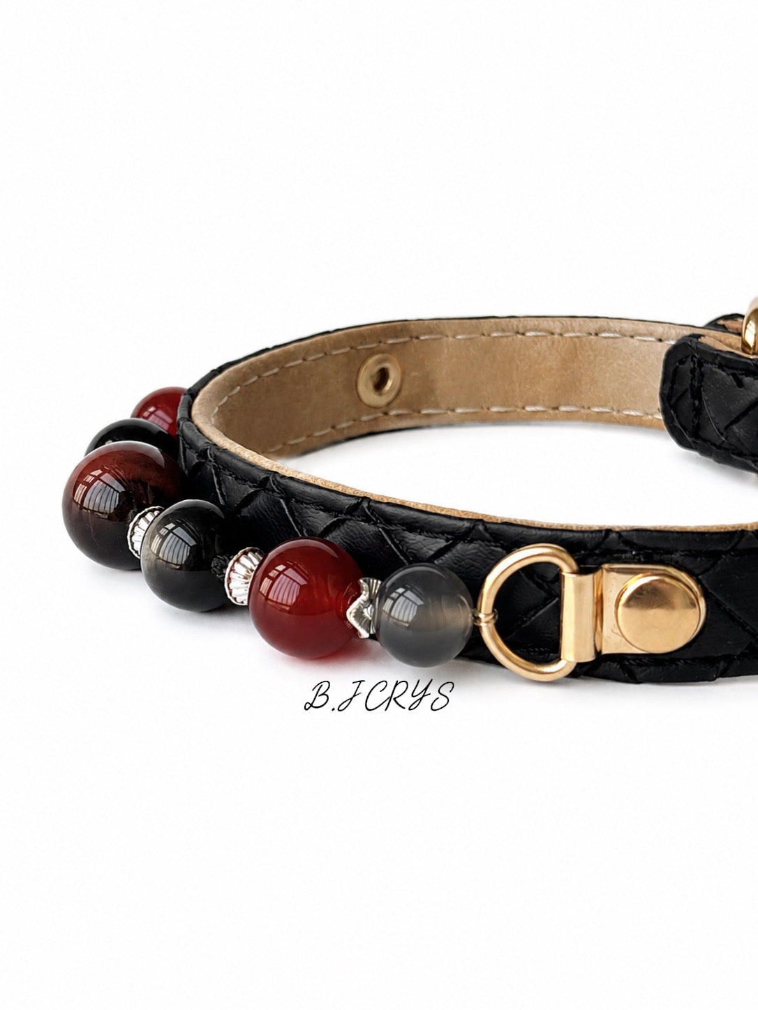 Tiger Eye & Agate Protective Crystal Pet Collar