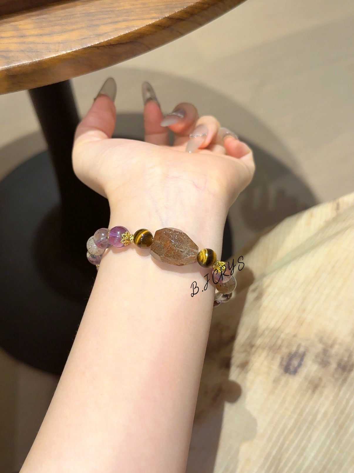 Amethyst & Super Seven Freeform Bracelet
