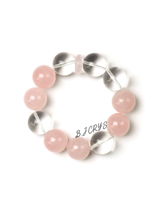 Rose Quartz & Clear Quartz Bracelet