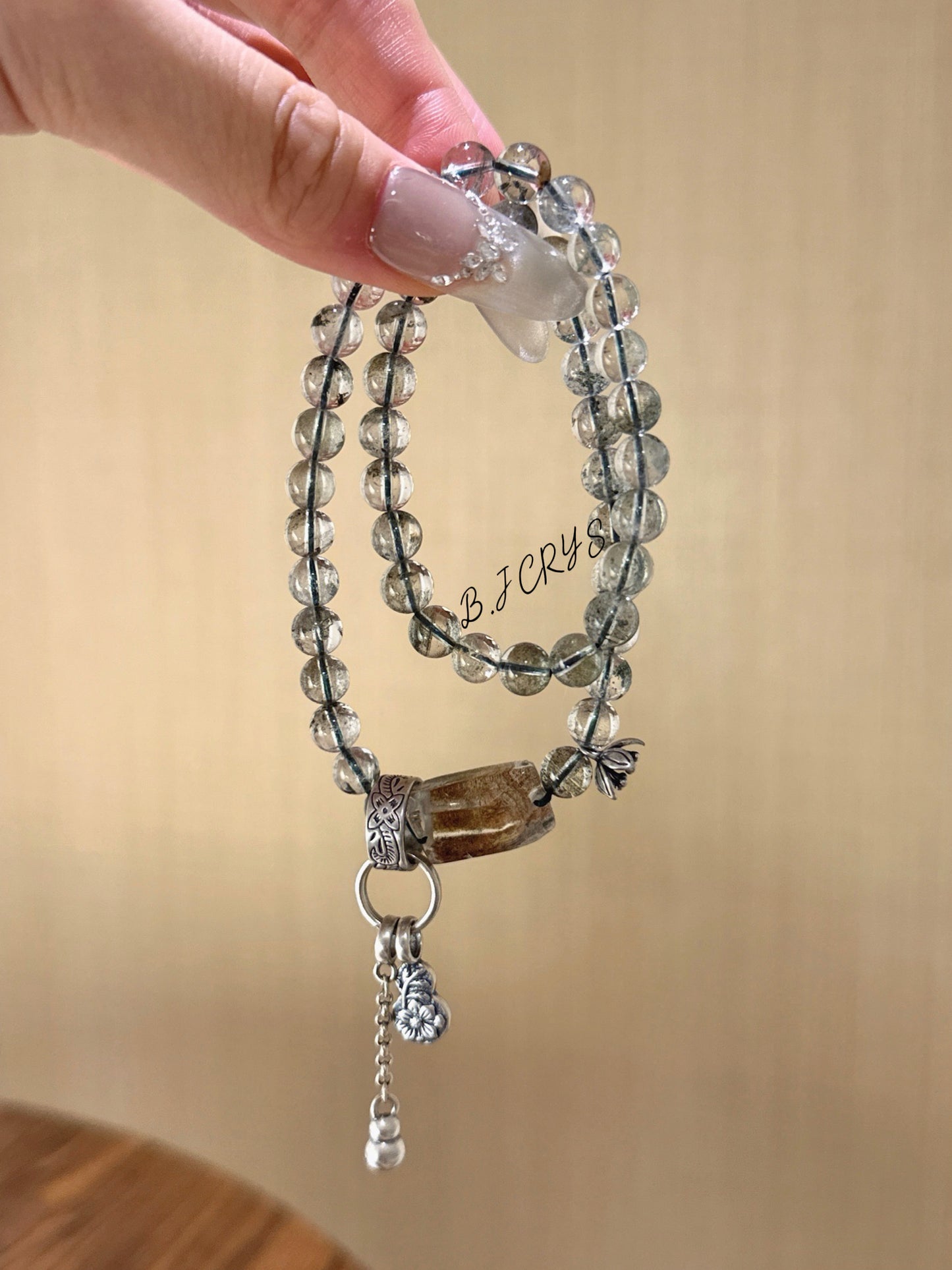 Freeform Green Phantom Quartz Bracelet