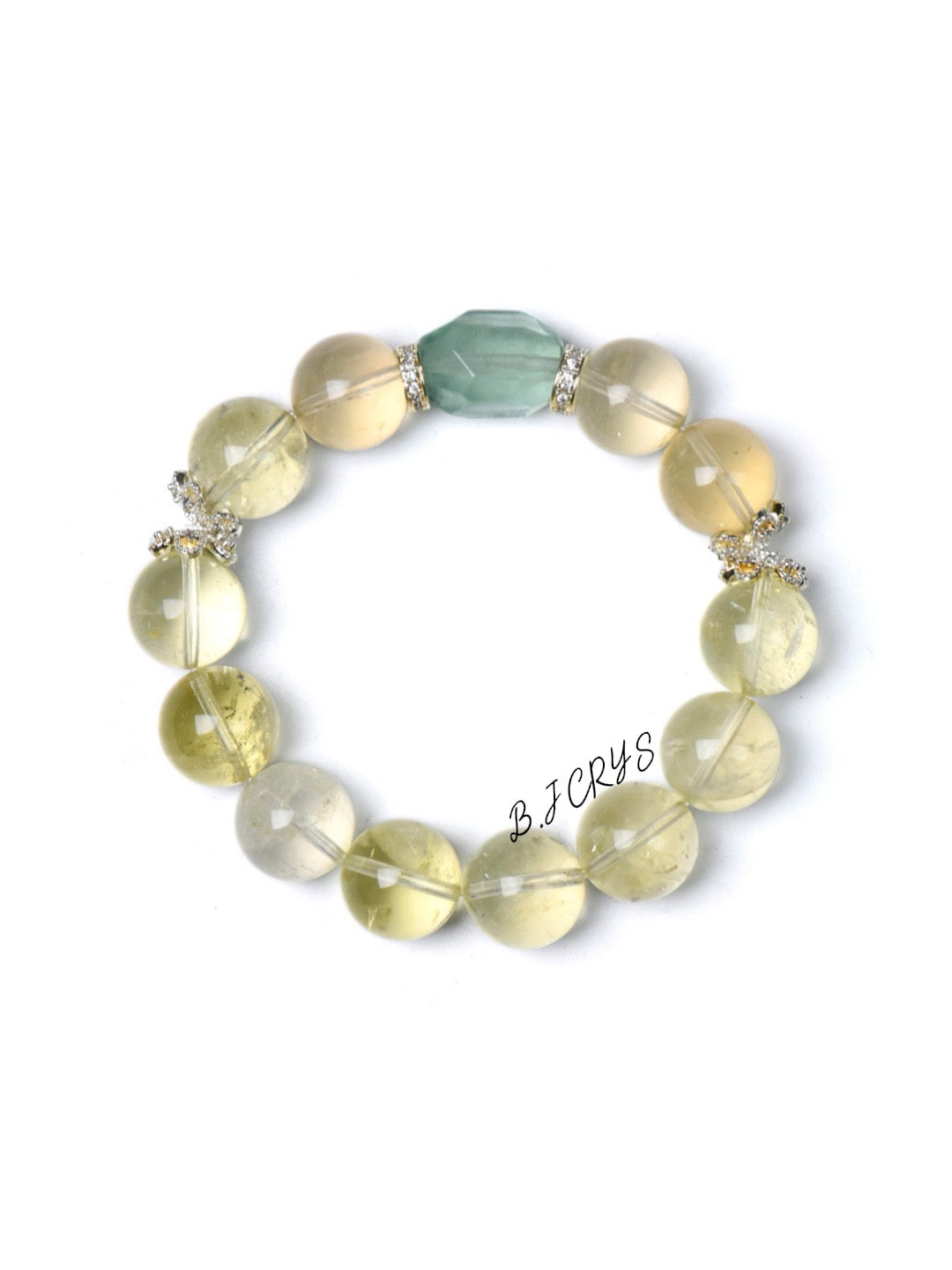 Freeform Citrine & Green Fluorite Bracelet