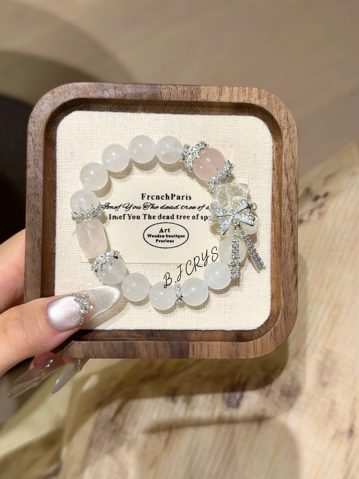 White Phantom & Rose Quartz Bracelet