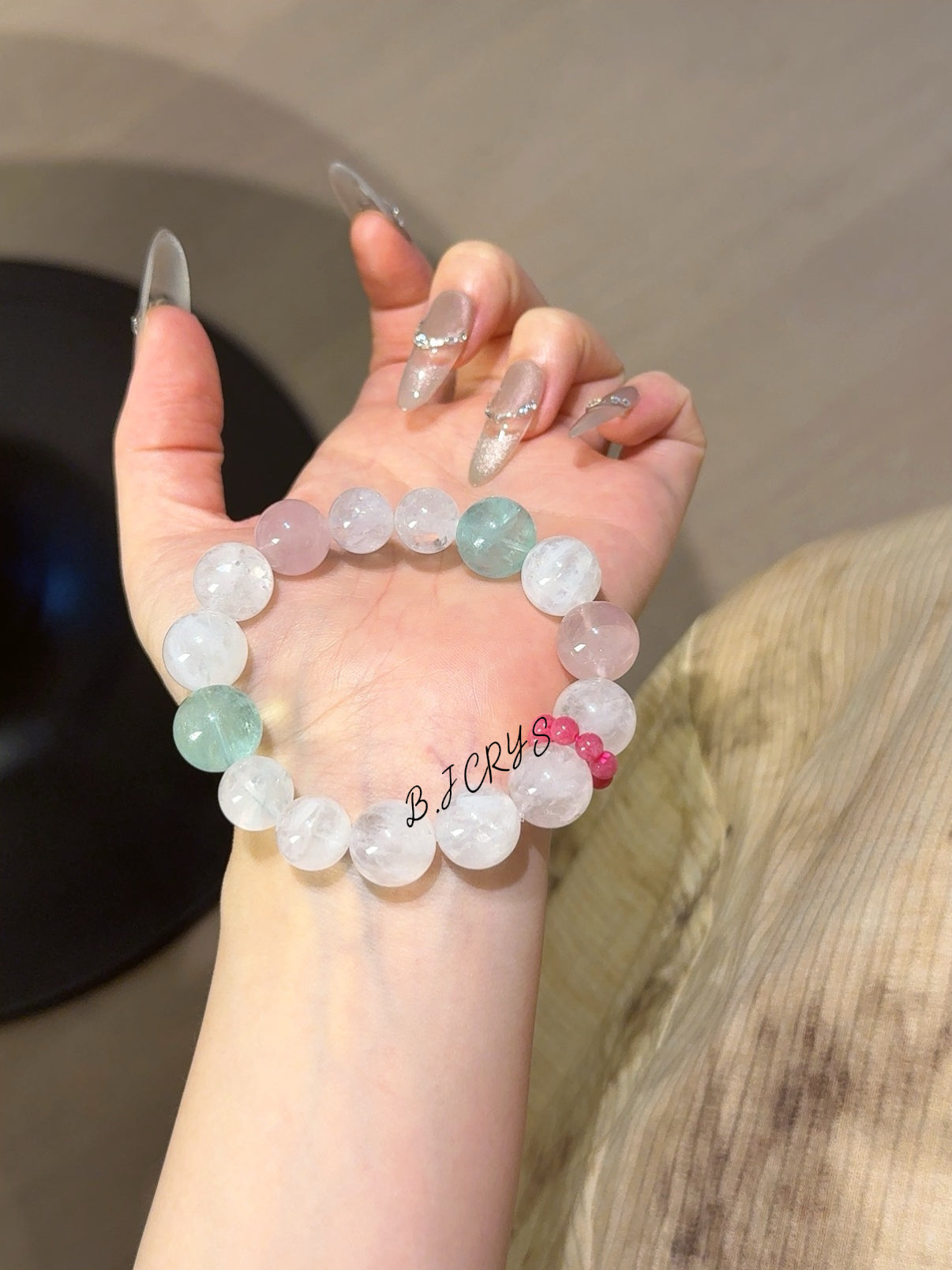 Snow Phantom & Fluorite Bracelet