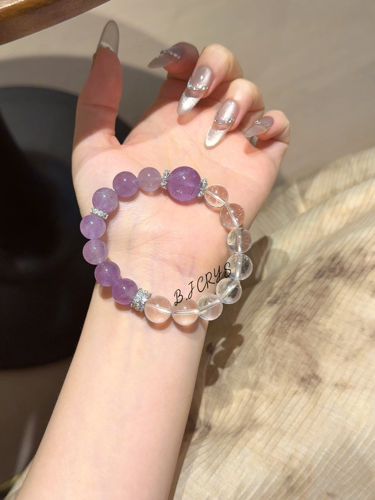 Amethyst & Clear Crystal Bracelet