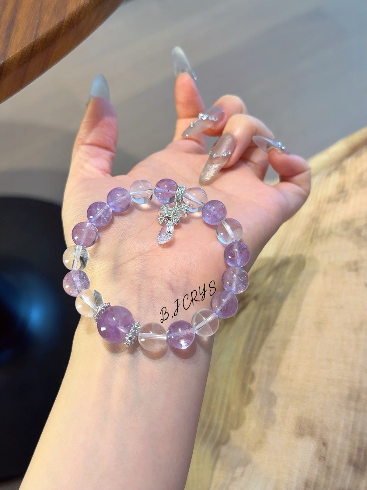 Amethyst & Clear Quartz Bracelet