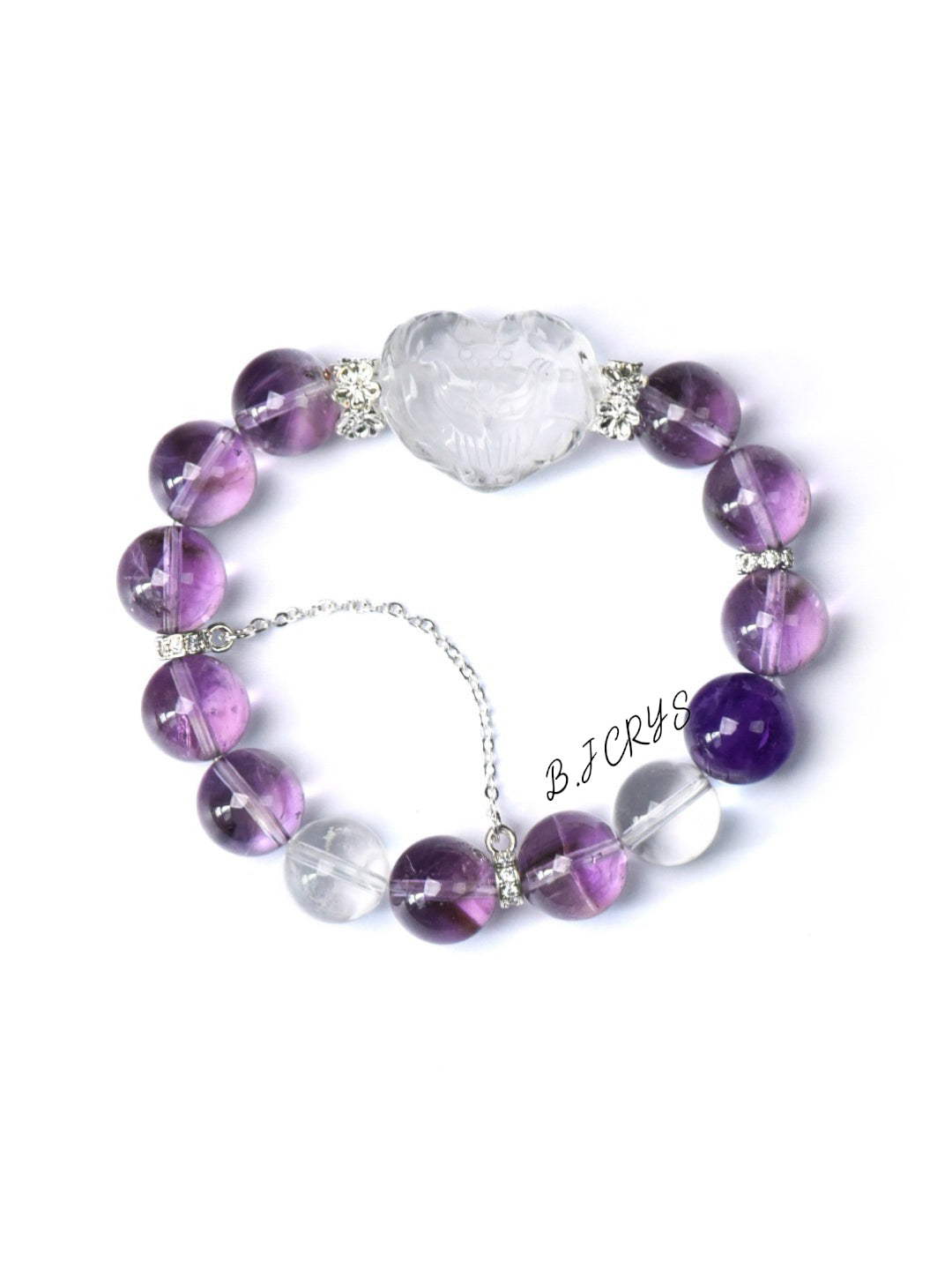 Amethyst & Clear Crystal Fox Bracelet
