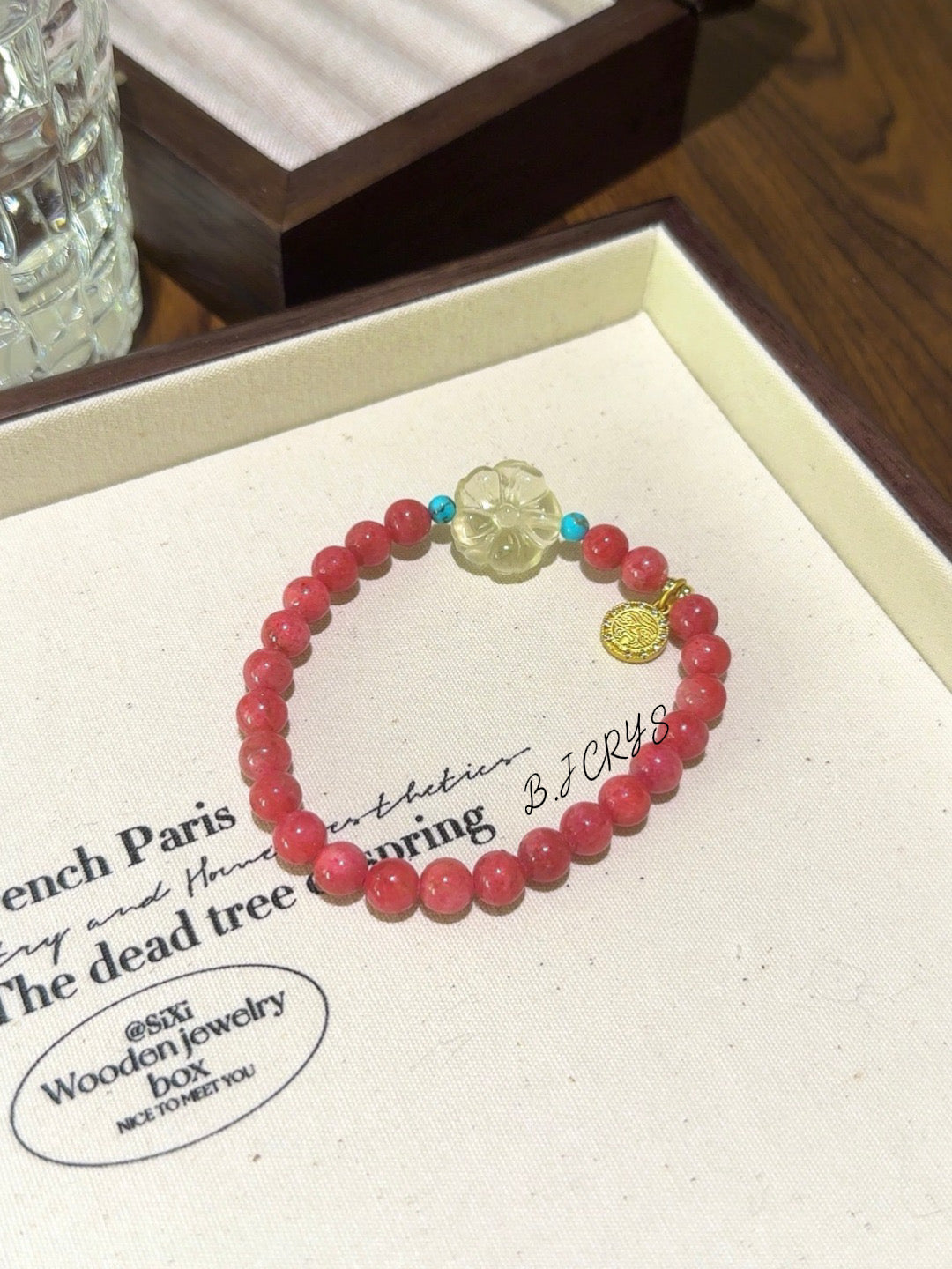 Rhodochrosite, Turquoise & Citrine Flower Bracelet