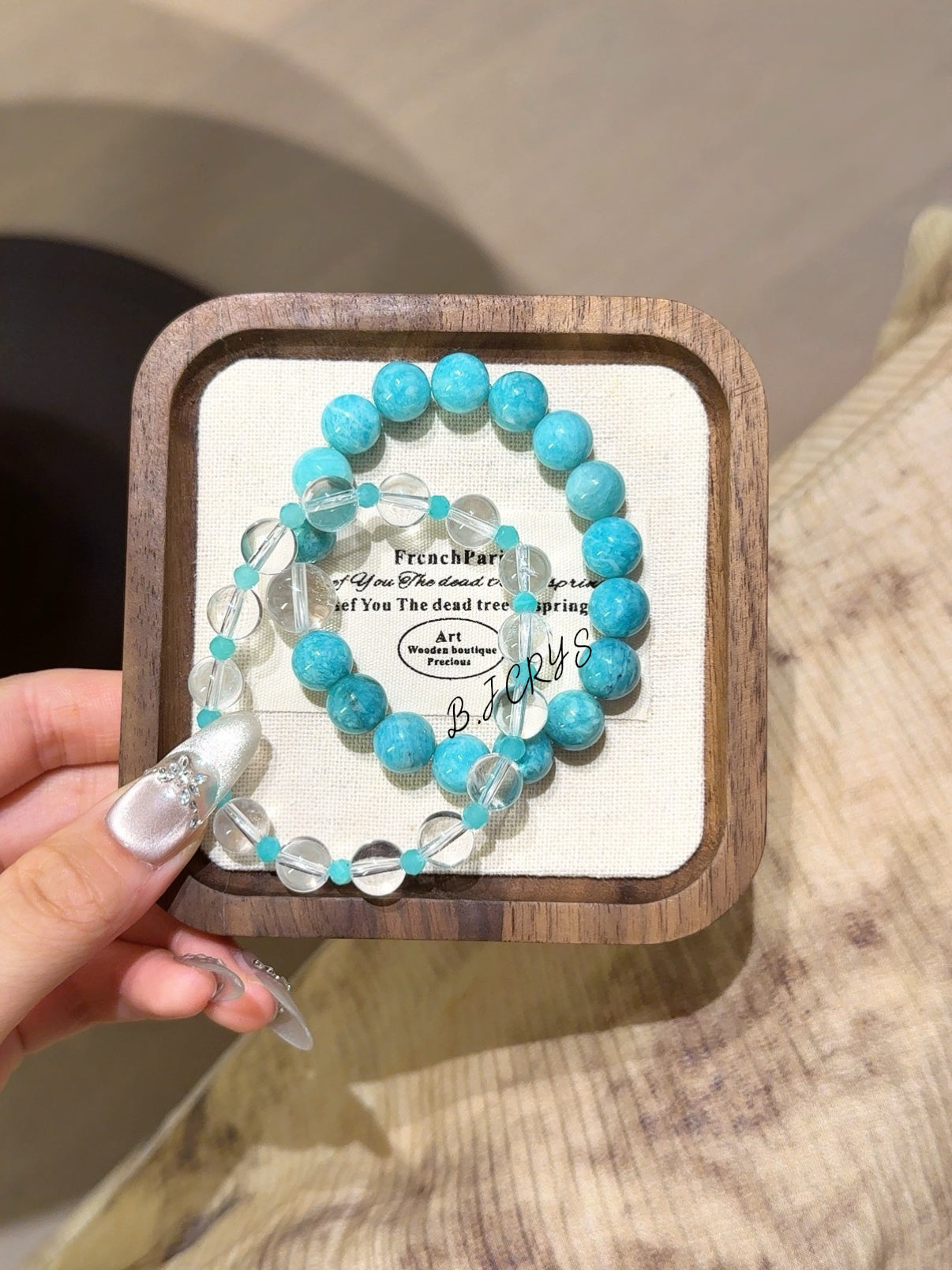 Amazonite & Clear Quartz Bracelet