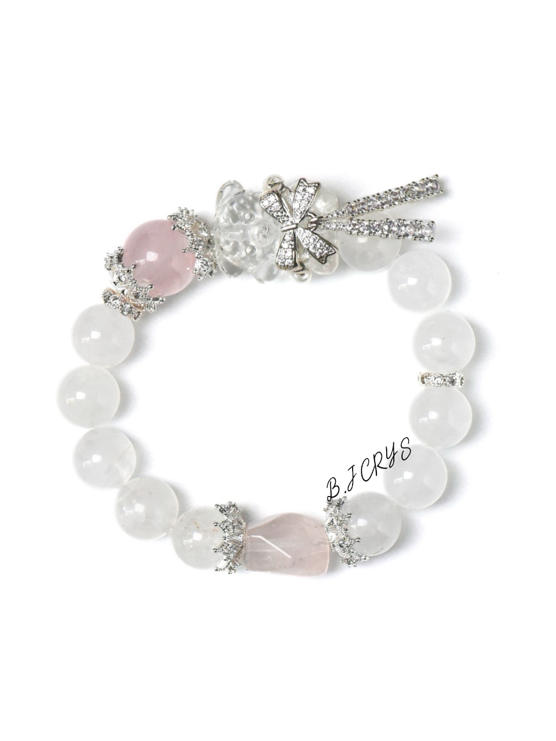 White Phantom & Rose Quartz Bracelet