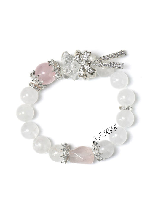 White Phantom & Rose Quartz Bracelet