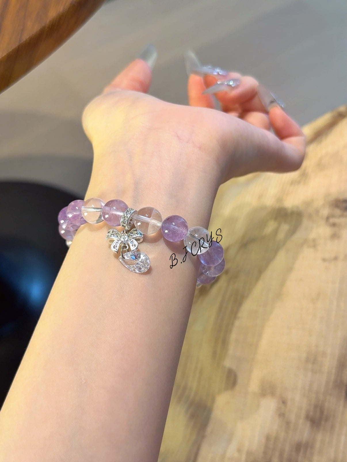 Amethyst & Clear Quartz Bracelet
