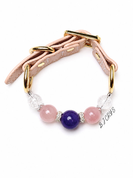 Amethyst Rose Quartz Azeztulite Pet Collar