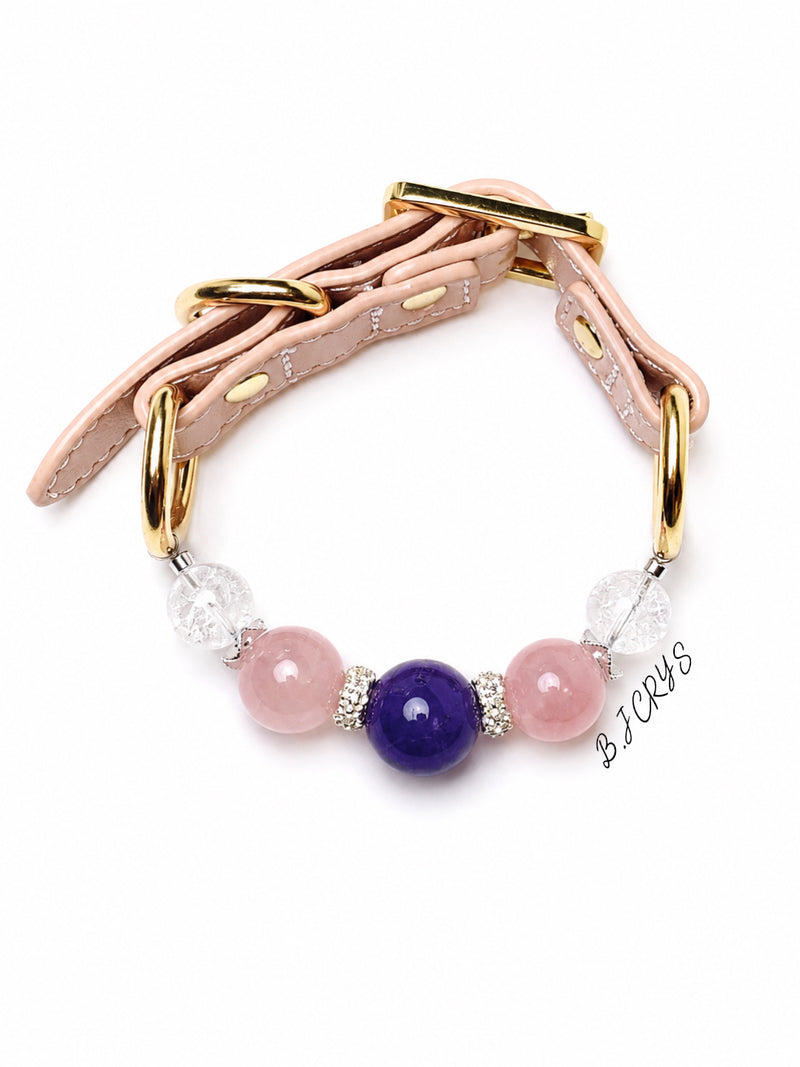 Amethyst Rose Quartz Azeztulite Pet Collar