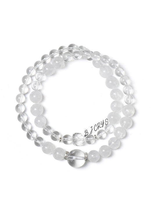 Clear Quartz & White Phantom Bracelet