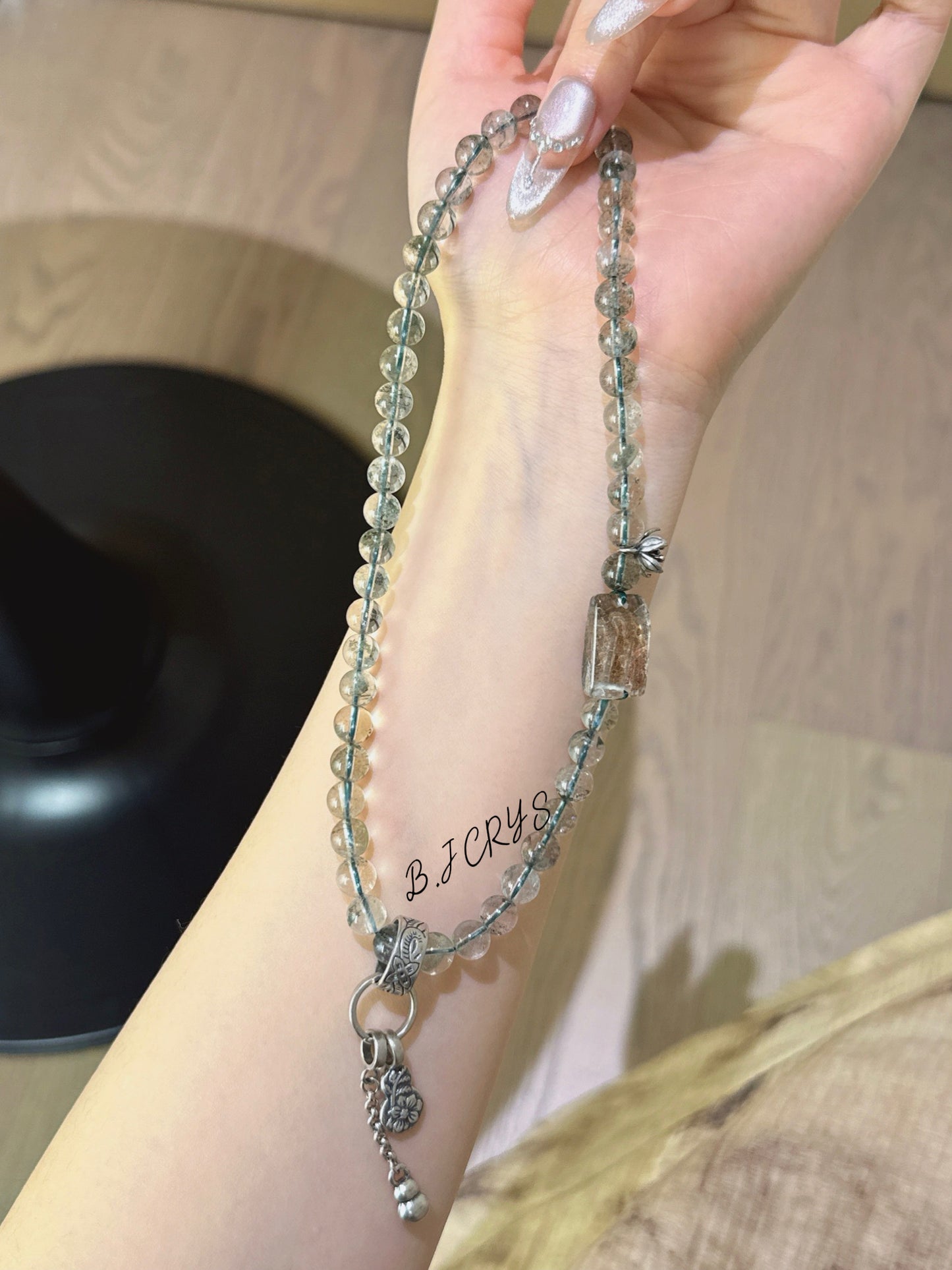Freeform Green Phantom Quartz Bracelet