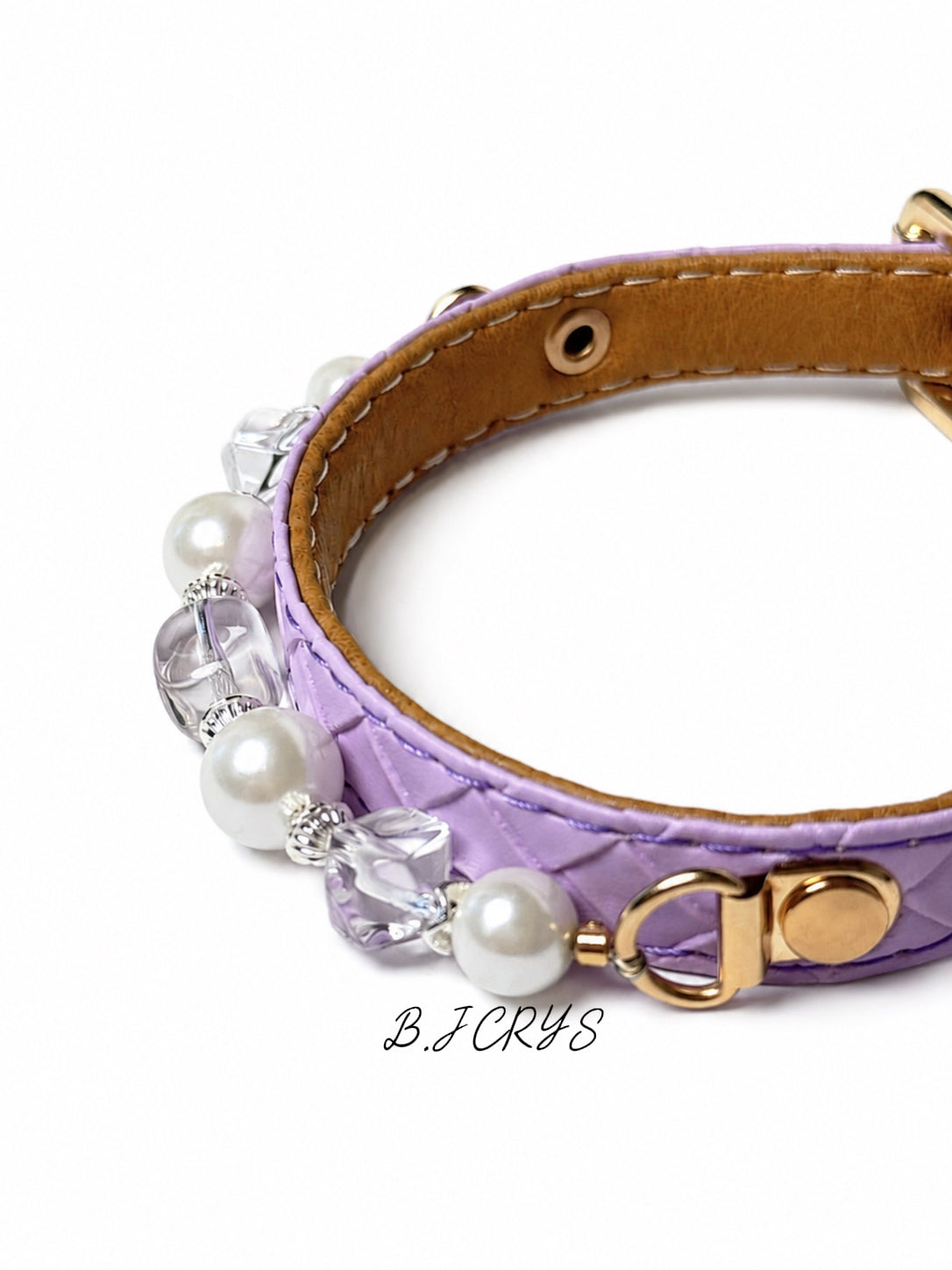 Clear Quartz & Pearl Energy Healing Pet Collar