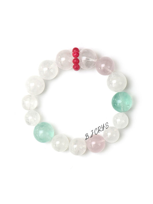 Snow Phantom & Fluorite Bracelet