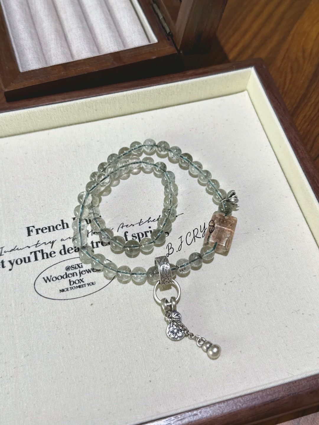Freeform Green Phantom Quartz Bracelet