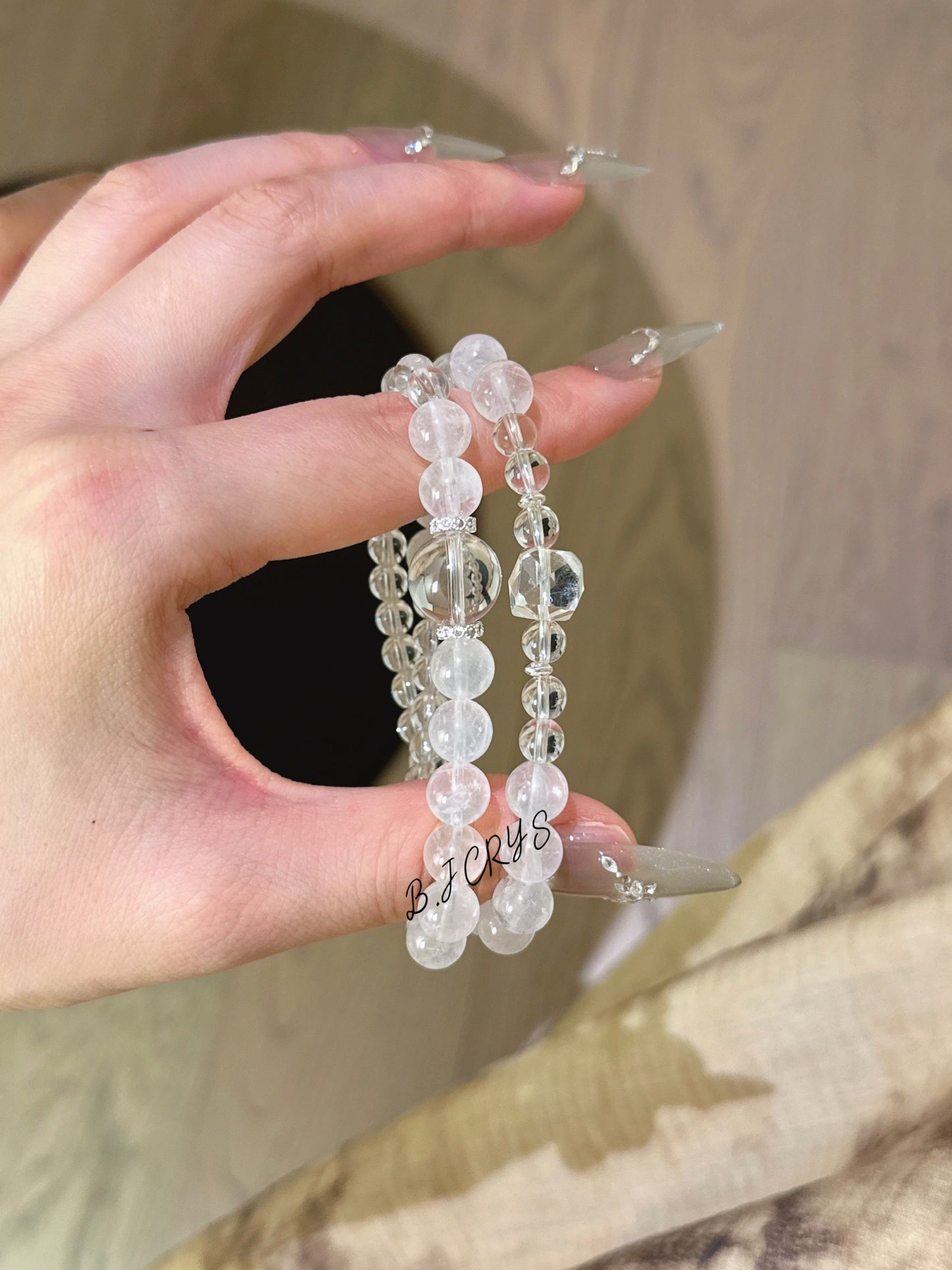 Clear Quartz & White Phantom Bracelet
