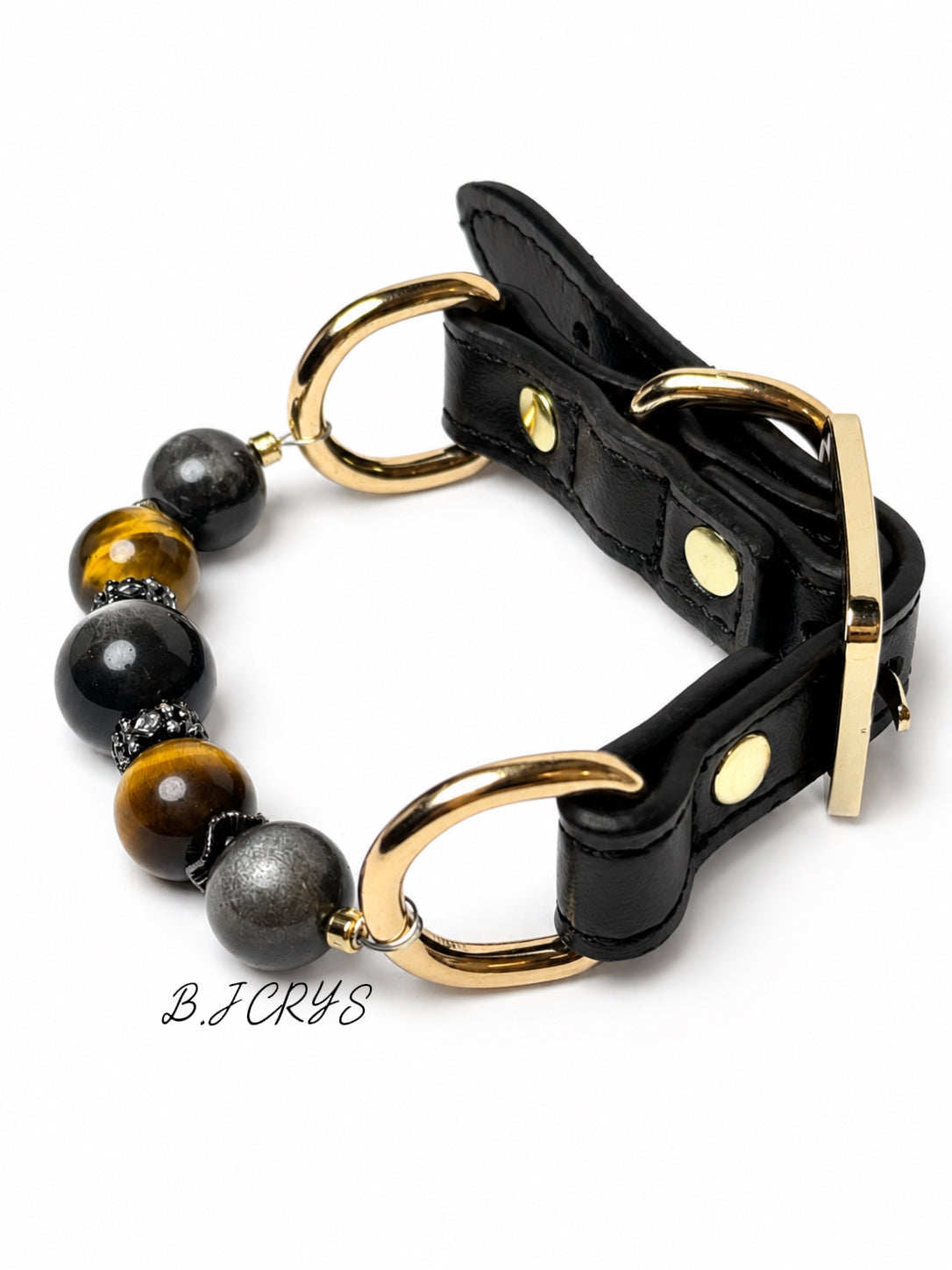 Obsidian × Tiger’s Eye Energy Healing Collar for Pets