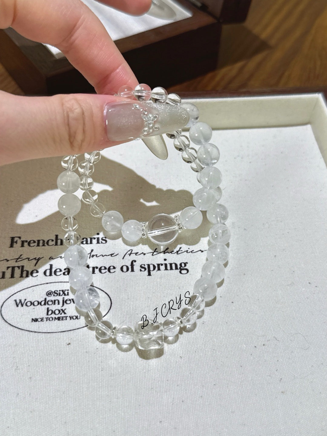 Clear Quartz & White Phantom Bracelet