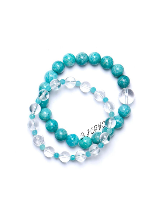 Amazonite & Clear Quartz Bracelet