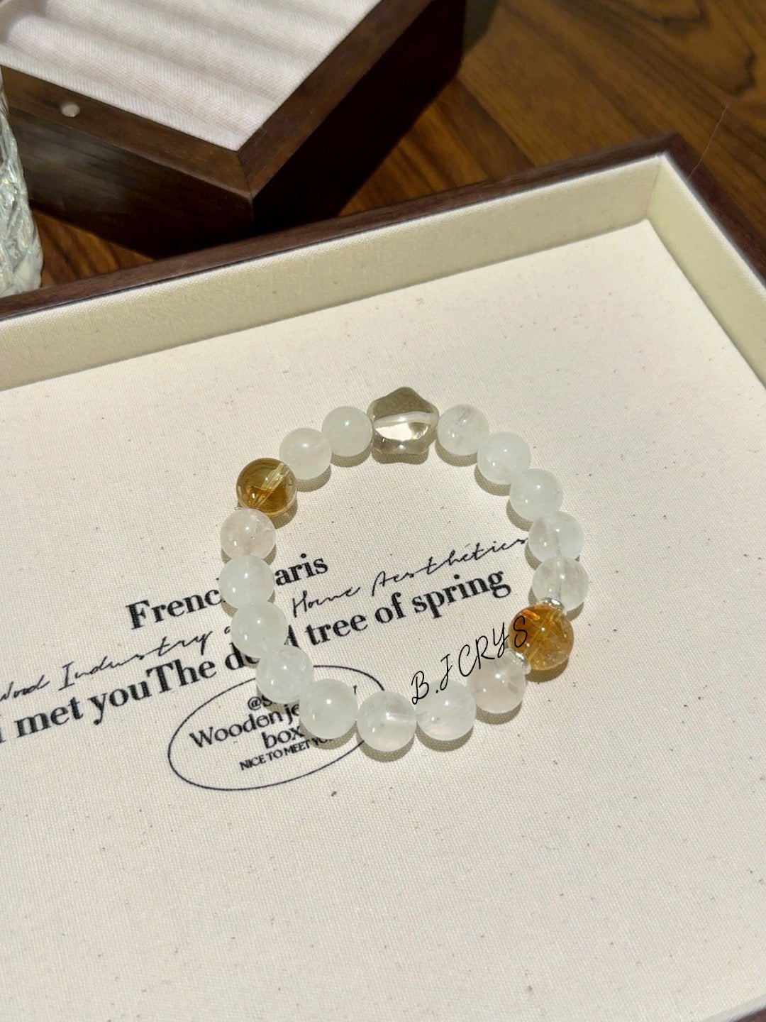 Blue Moonstone, Yellow Tower Crystal & Citrine Star Bracelet