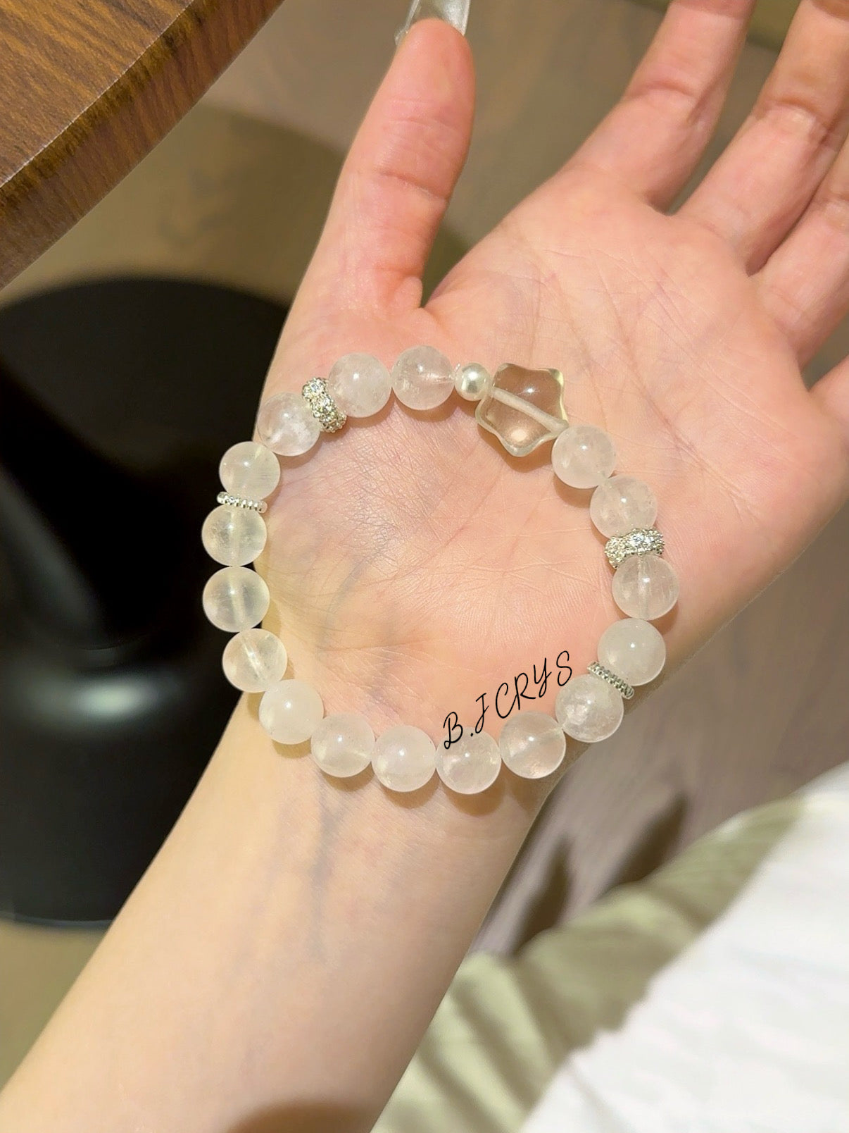Blue Moonstone, Shell Pearl & Citrine Star Bracelet