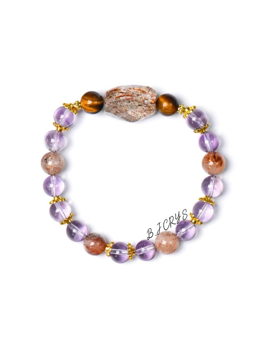 Amethyst & Super Seven Freeform Bracelet