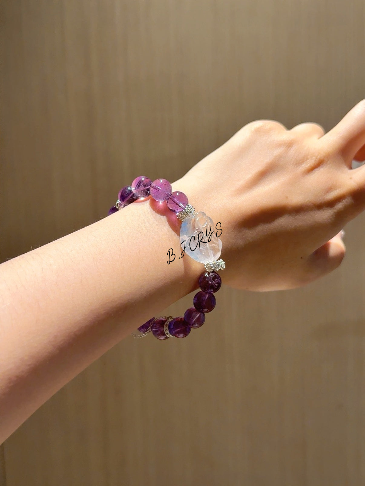 Amethyst & Clear Crystal Fox Bracelet