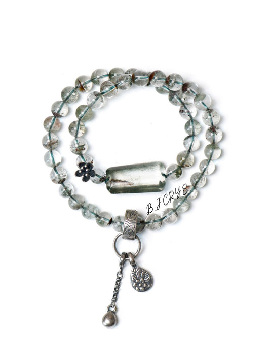 Freeform Green Phantom Quartz Bracelet