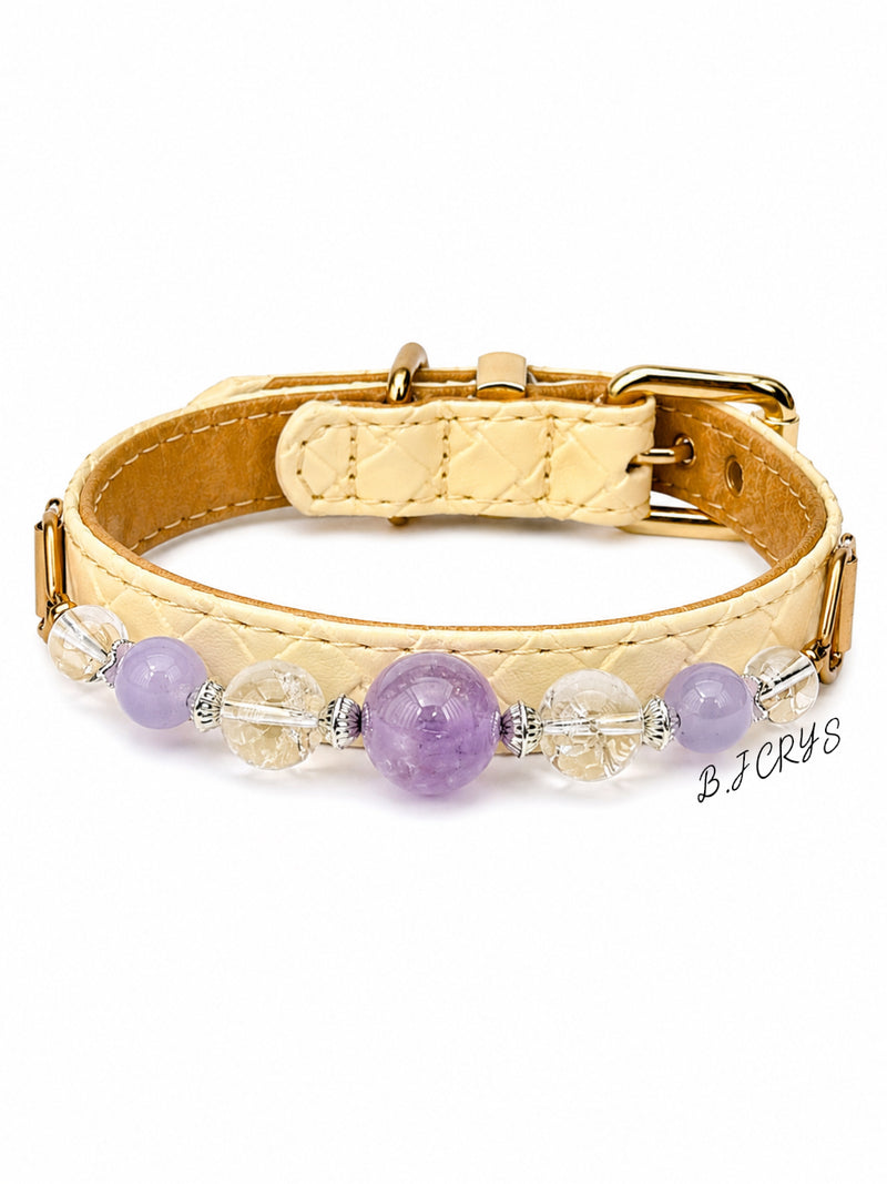 Amethyst Azeztulite Healing Pet Collar
