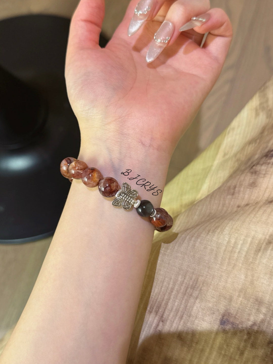 Red Hematoid Gold Quartz Bracelet