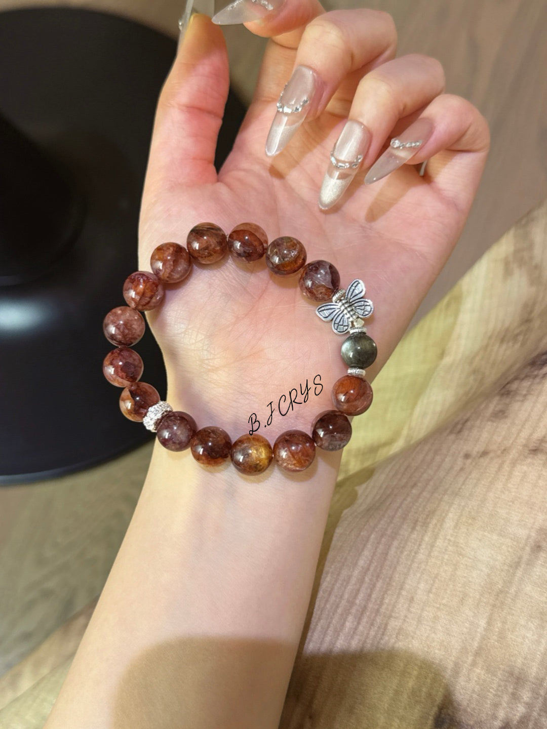 Red Hematoid Gold Quartz Bracelet