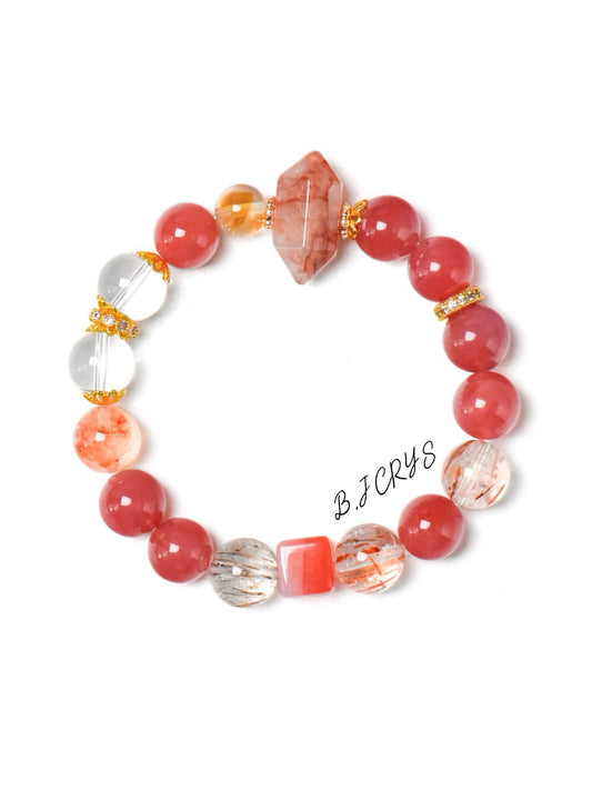 Red Hematoid Gold Quartz Bracelet