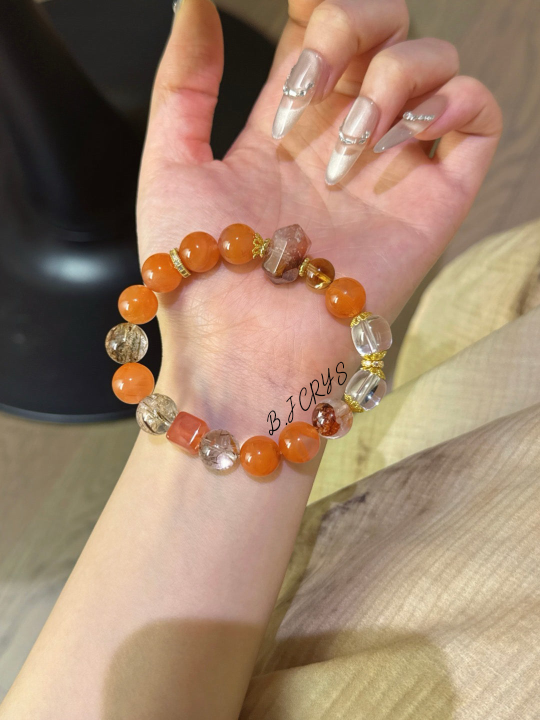 Red Hematoid Gold Quartz Bracelet