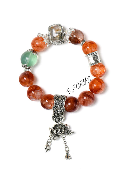 Red Phantom Fluorite Bracelet