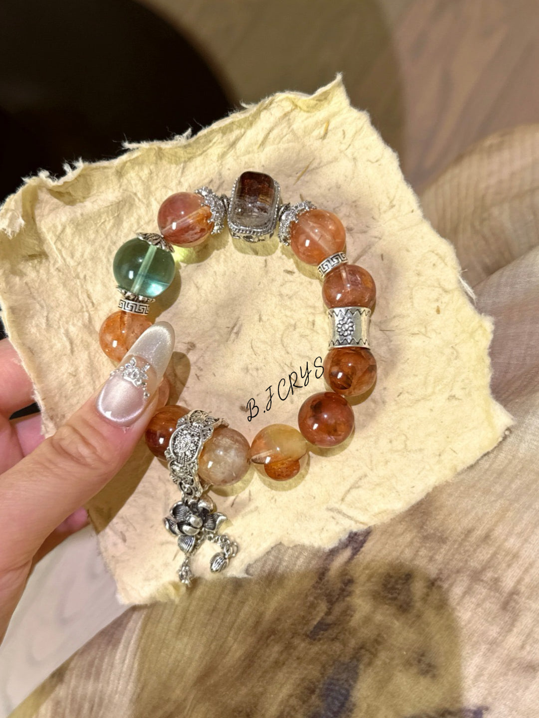 Red Phantom Fluorite Bracelet